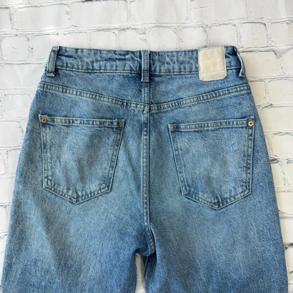 ✅ Zara Light Blue High Waist relaxed mom fit Jeans size 4 EUR 36